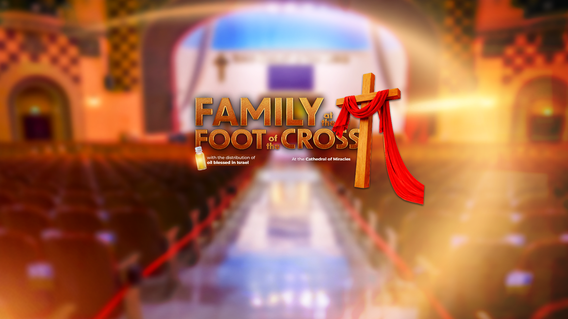 Family at the foot of the cross